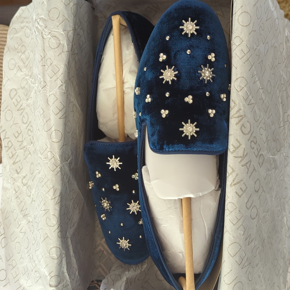 Birdies Velvet Embellished Starling Loafers